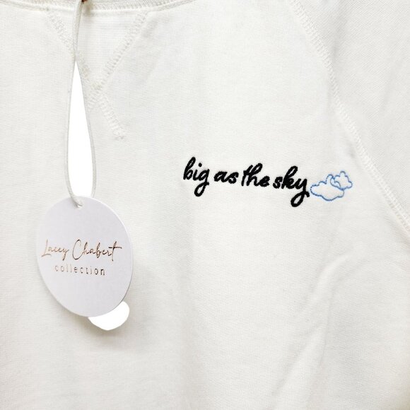 Lacey Chabert Collection White Big As The Sky Embroidered Sweatshirt Size M - Picture 5 of 11